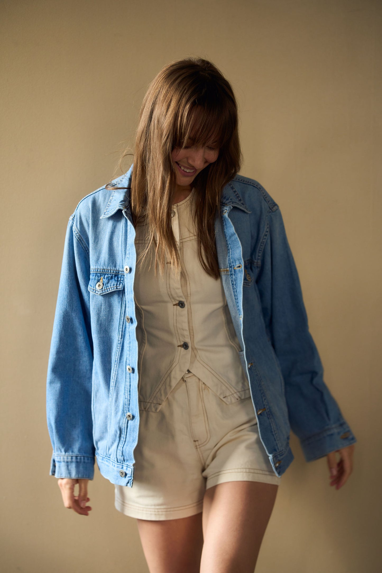Loretta Denim Vest in Choca Wash