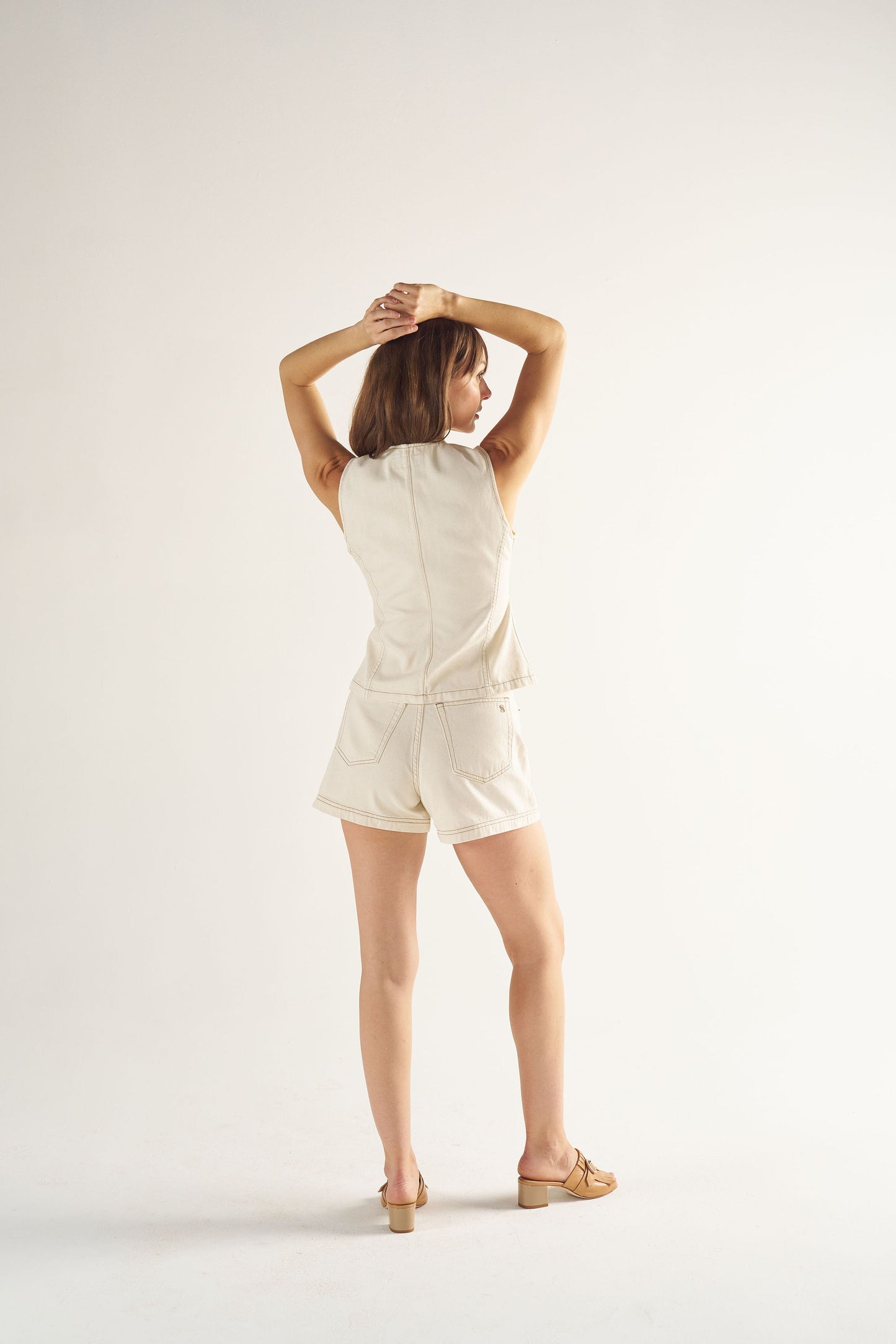 Loretta Denim Vest in Choca Wash
