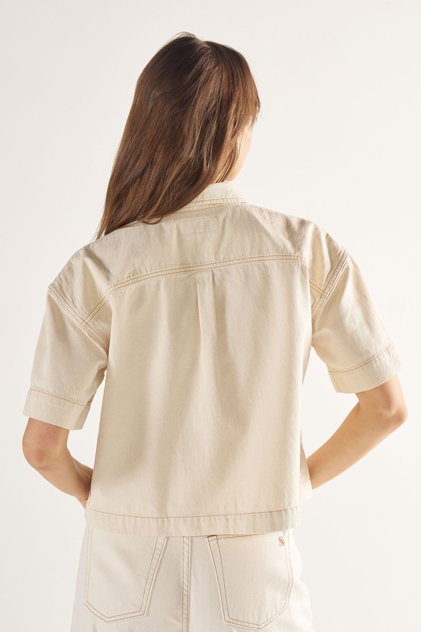 Ashley Nicole Work Shirt in Choca Wash